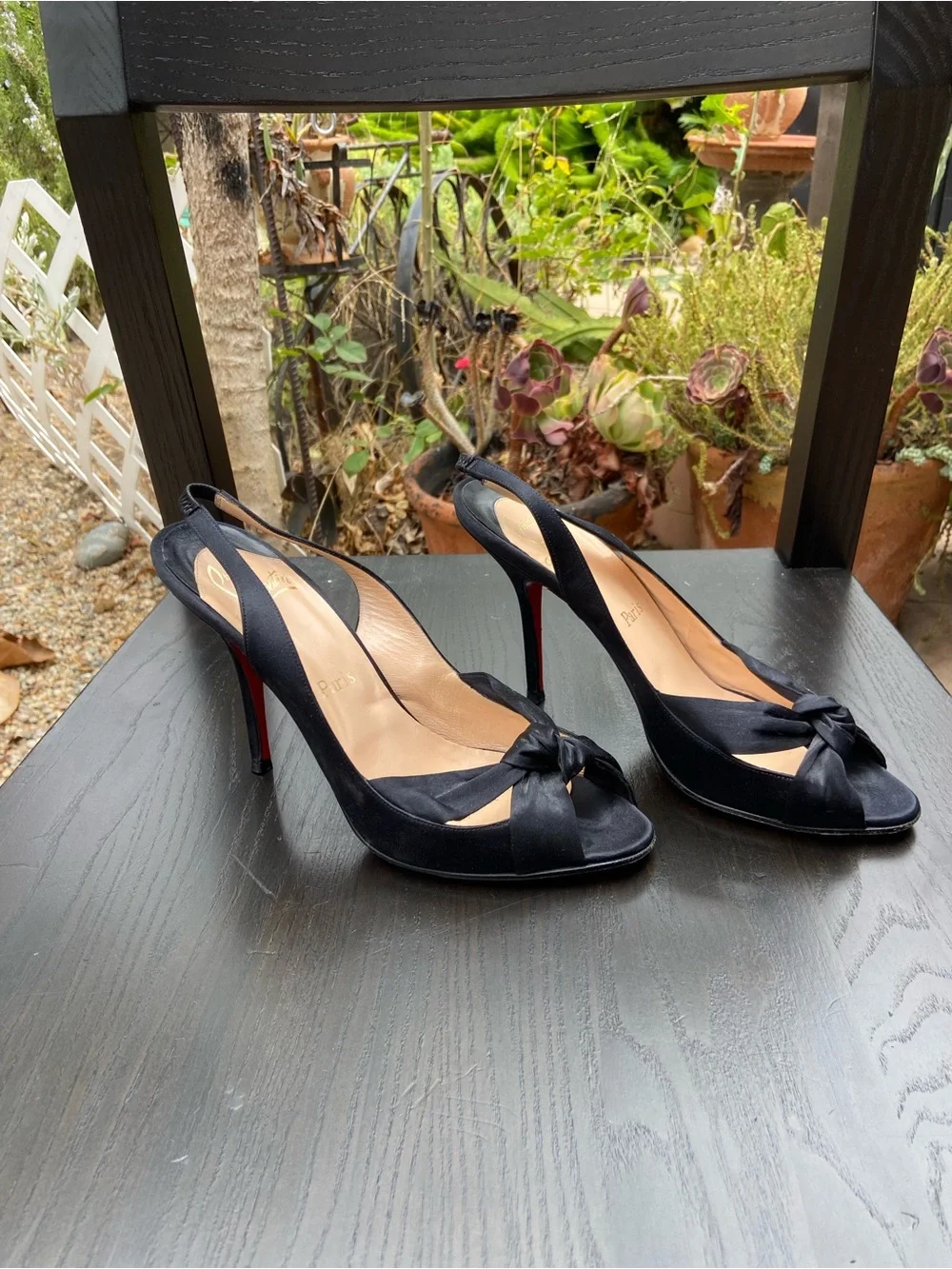 Christian Louboutin Black Suede Pumps with Classic Red Sole